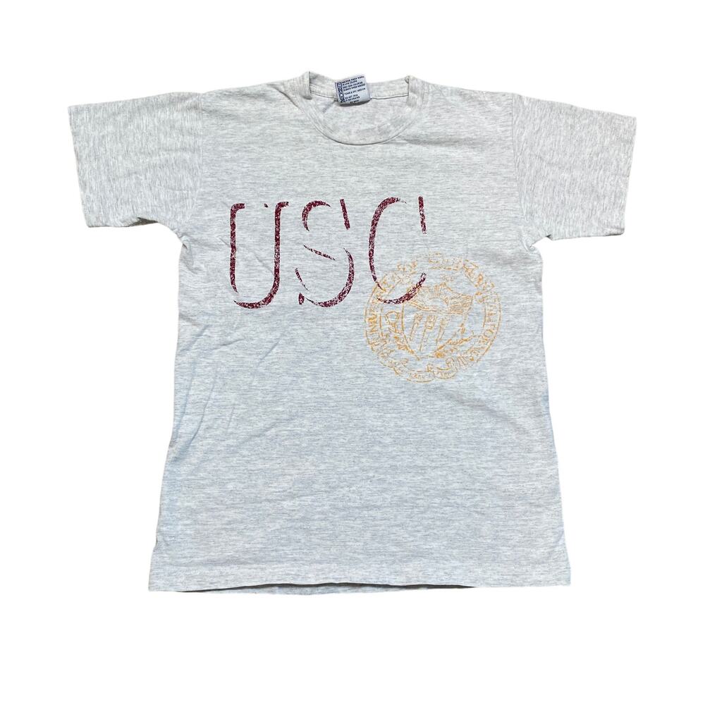 Vintage 90s USC Logo Crest Single Stitch T Shirt Women's Small